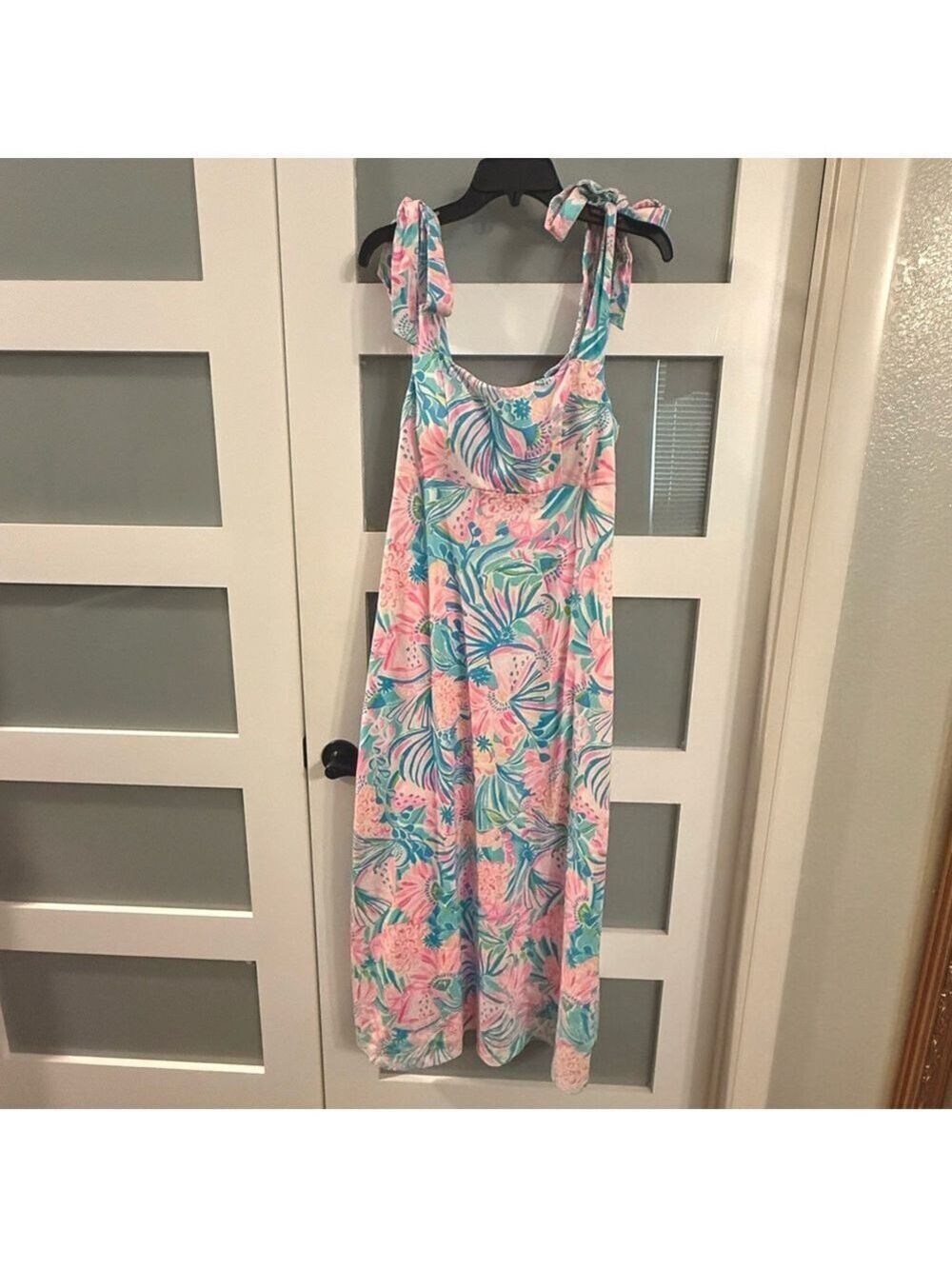 LILLY PULITZER Maleka Maxi Dress with Bow Straps. Size M